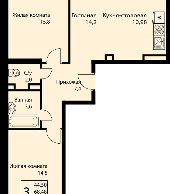 квартира г Краснодар п Березовый ул им. Лодыгина А.Н. муниципальное образование Краснодар фото 1