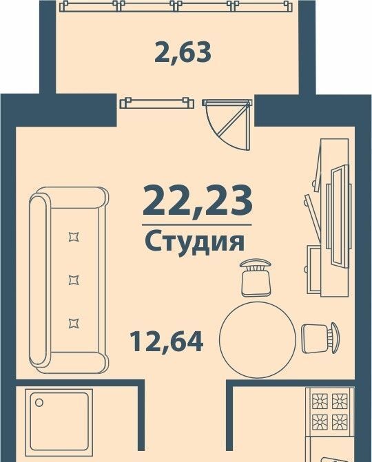 квартира г Ульяновск р-н Железнодорожный Киндяковка ЖК «Заря» фото 1