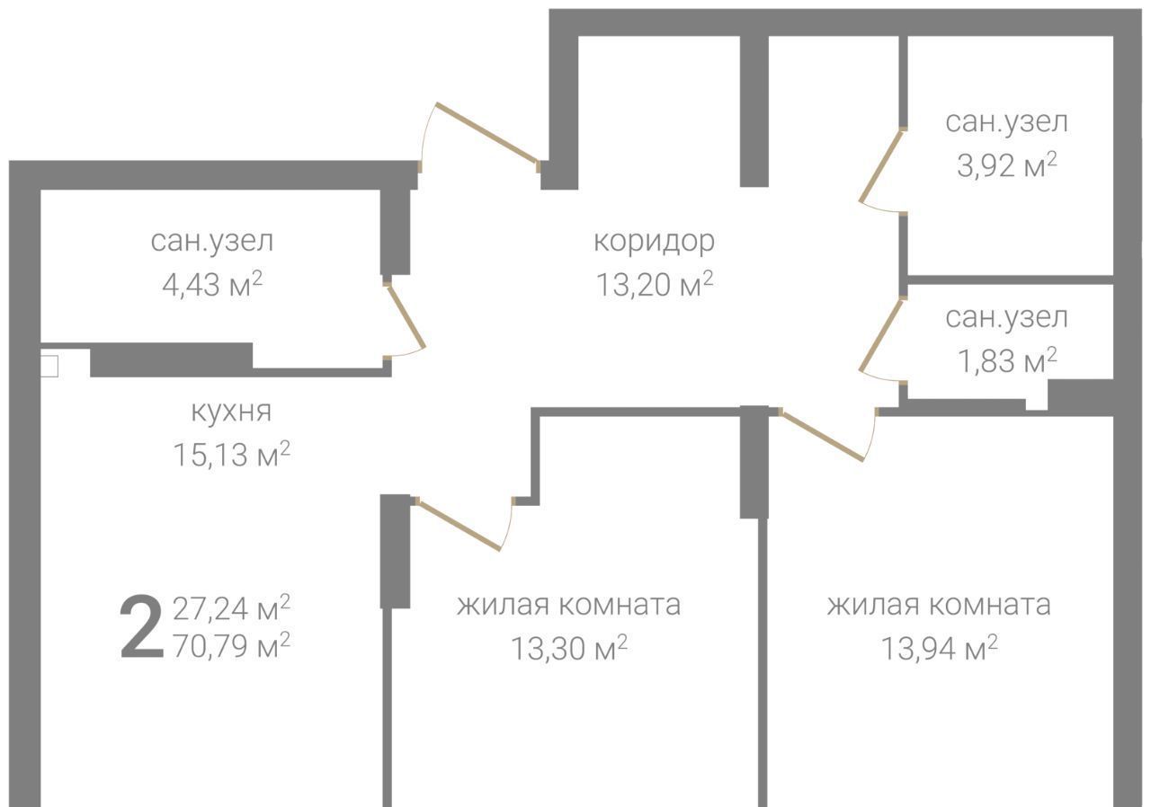 квартира г Нижний Новгород Заречная ЖК КМ Ривер Парк фото 1