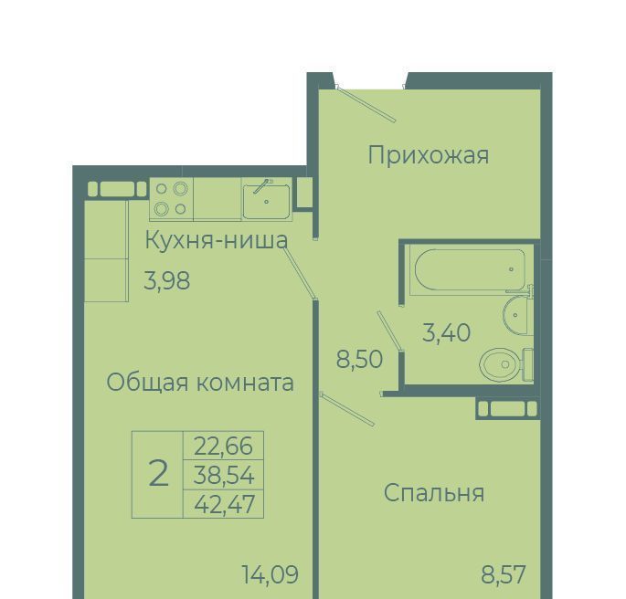 квартира г Кемерово р-н Заводский ул 1-я Линия 18в/2 фото 1