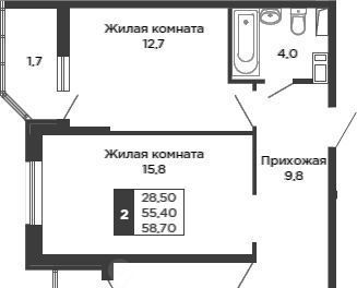 квартира г Краснодар р-н Карасунский ЖК «Сказка Град» фото 1